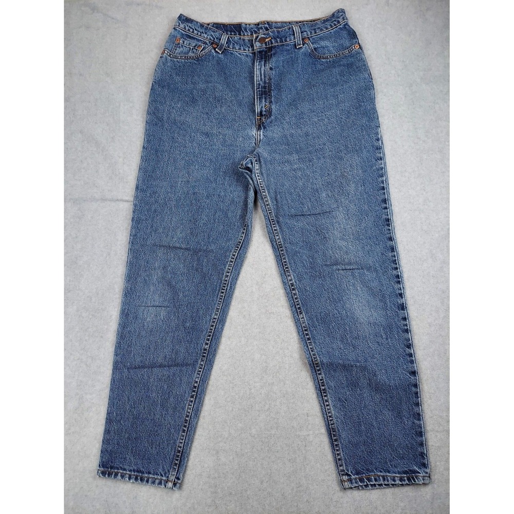 VTG Women's Levi's 522 Tapered Leg Fit Blue Mom Jeans Sz 16 Short USA Made 34x28